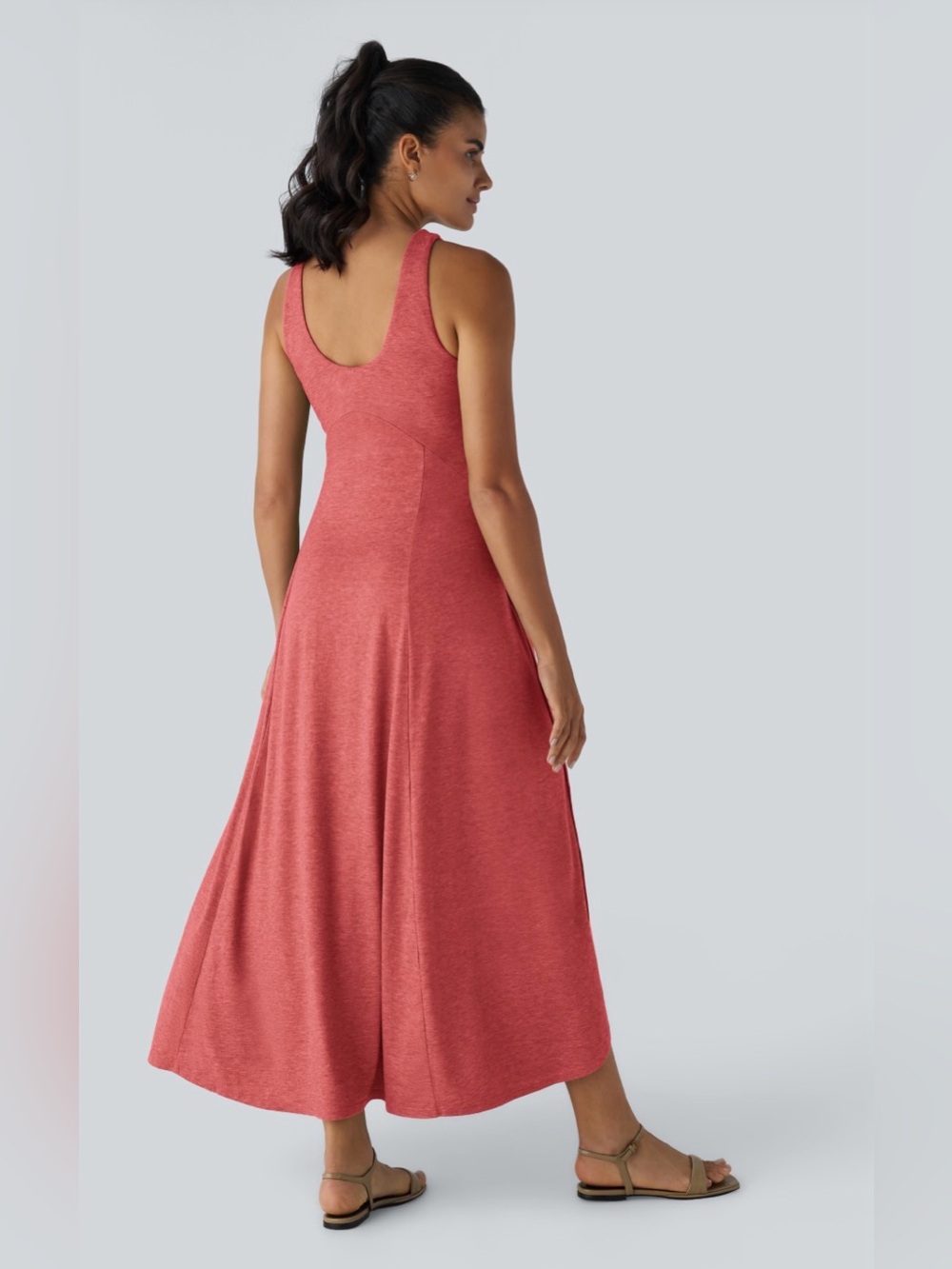 Halara U Neck Flowy Maxi Casual Tank Dress Size Large - Picture 2 of 6
